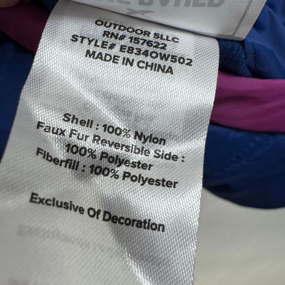 Eddie Bauer Kids Youth Reversible Jacket Size Large (14/16) New Teddy Purple Blu - Picture 7 of 12